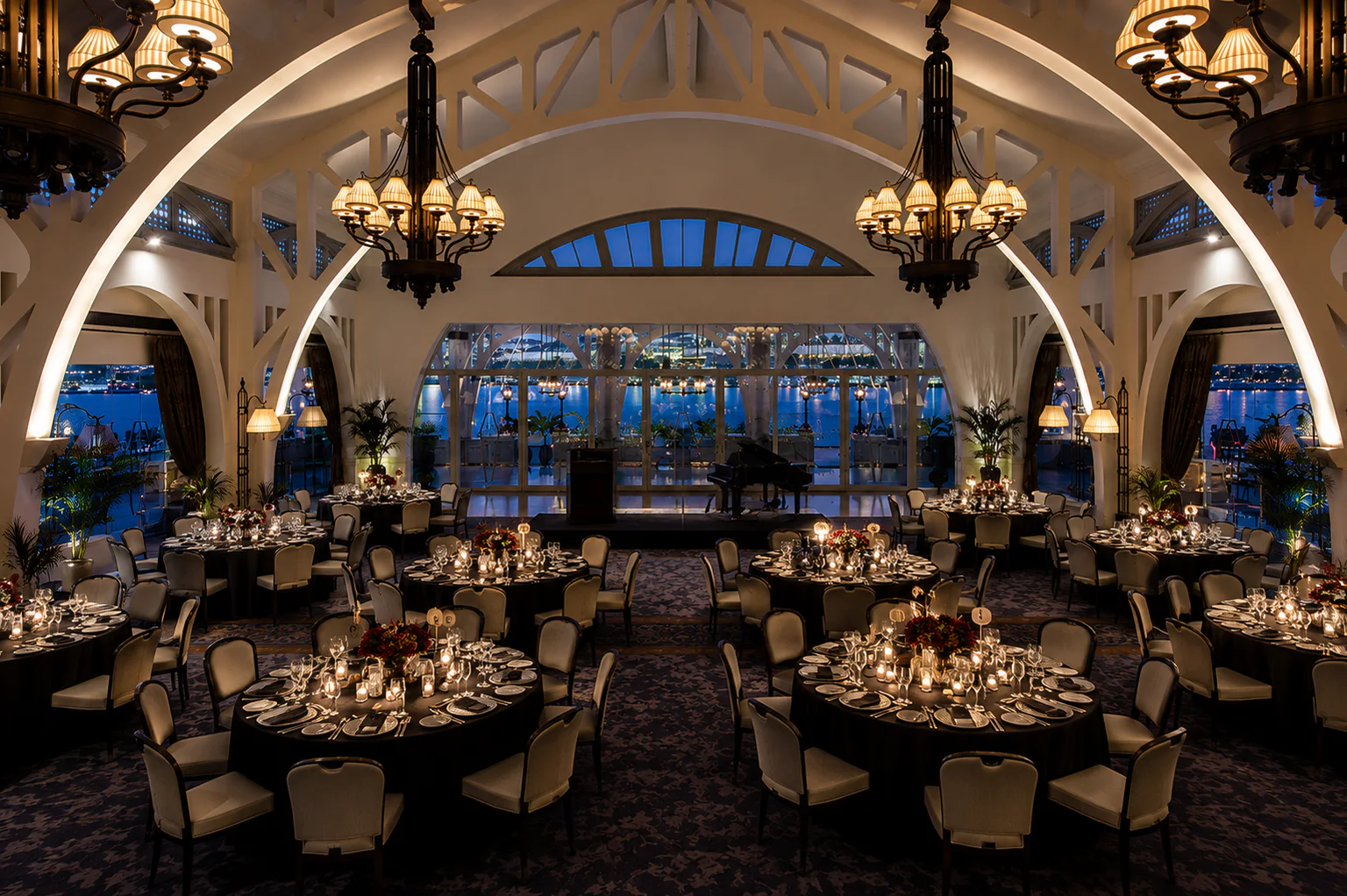 Singapore ballroom arranged for an evening event